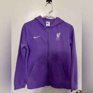 Nike - Liverpool F.C. - Youth Size L - Full-Zip Purple Hoodie